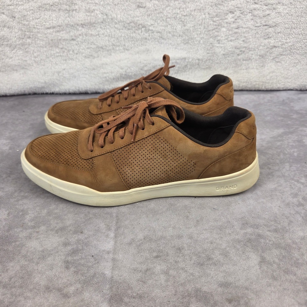 Cole Haan Grand Crosscourt Men 11.5 M Tan Nubuck Perforated Sneakers C33980